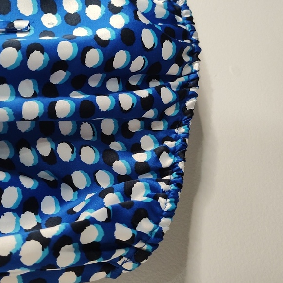 Ellen Tracy Peasant Blouse Size 1X 3/4 Sleeve Bohemian Lightweight Blue & White - Picture 5 of 15